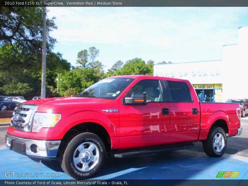 Vermillion Red / Medium Stone 2010 Ford F150 XLT SuperCrew