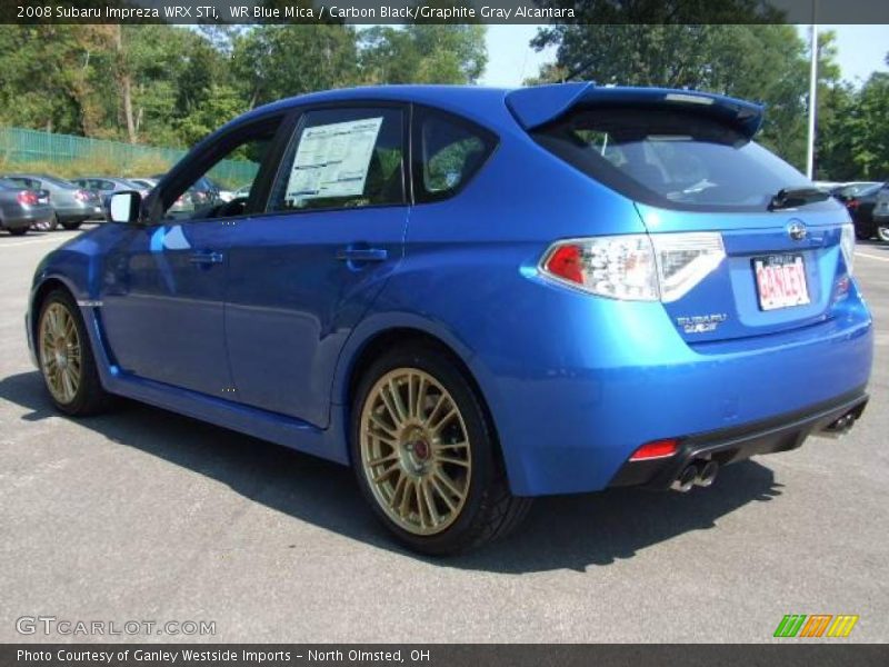 WR Blue Mica / Carbon Black/Graphite Gray Alcantara 2008 Subaru Impreza WRX STi