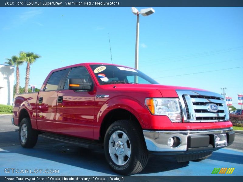 Vermillion Red / Medium Stone 2010 Ford F150 XLT SuperCrew
