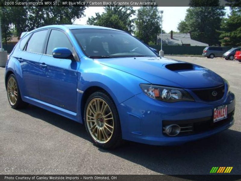 WR Blue Mica / Carbon Black/Graphite Gray Alcantara 2008 Subaru Impreza WRX STi