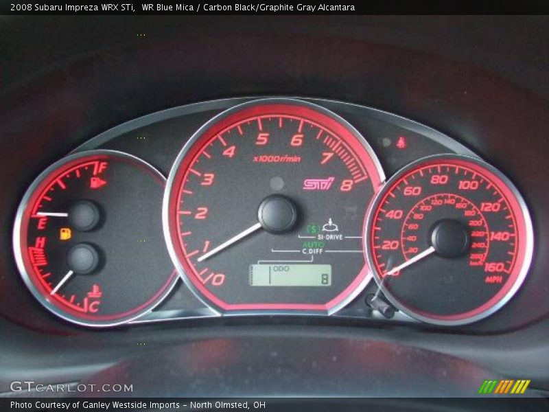 WR Blue Mica / Carbon Black/Graphite Gray Alcantara 2008 Subaru Impreza WRX STi