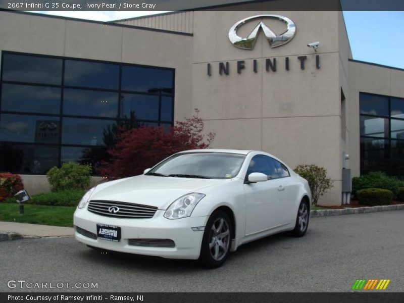 Ivory Pearl / Stone Gray 2007 Infiniti G 35 Coupe