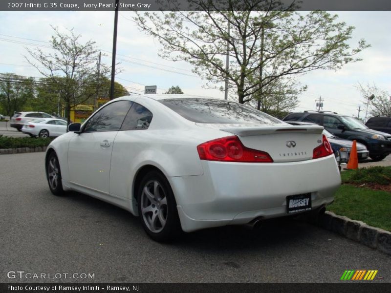 Ivory Pearl / Stone Gray 2007 Infiniti G 35 Coupe