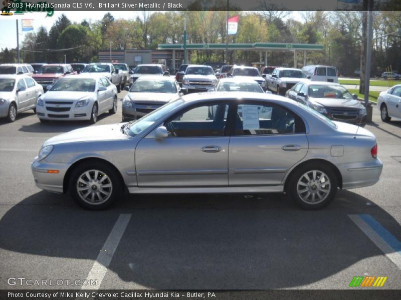 Brilliant Silver Metallic / Black 2003 Hyundai Sonata GLS V6