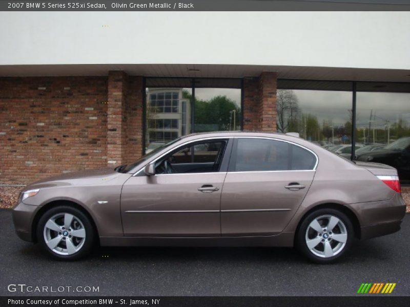 Olivin Green Metallic / Black 2007 BMW 5 Series 525xi Sedan