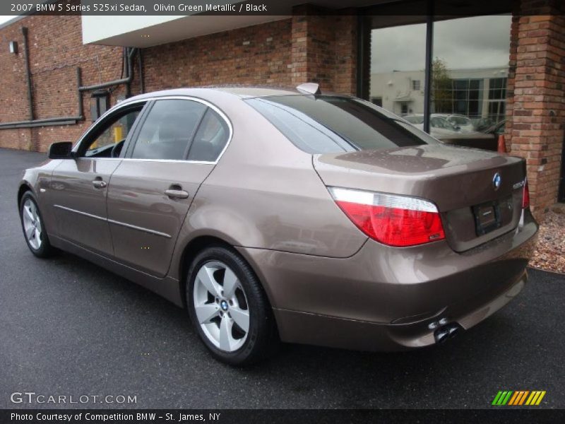 Olivin Green Metallic / Black 2007 BMW 5 Series 525xi Sedan