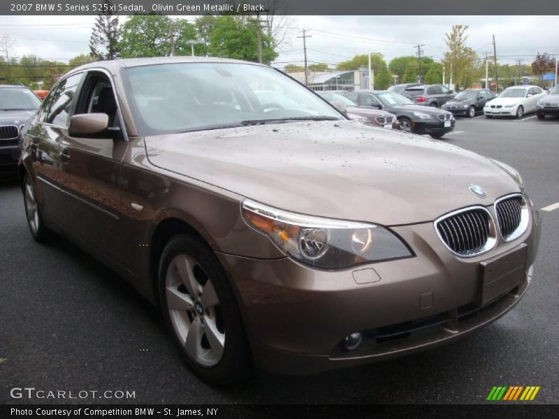 Olivin Green Metallic / Black 2007 BMW 5 Series 525xi Sedan