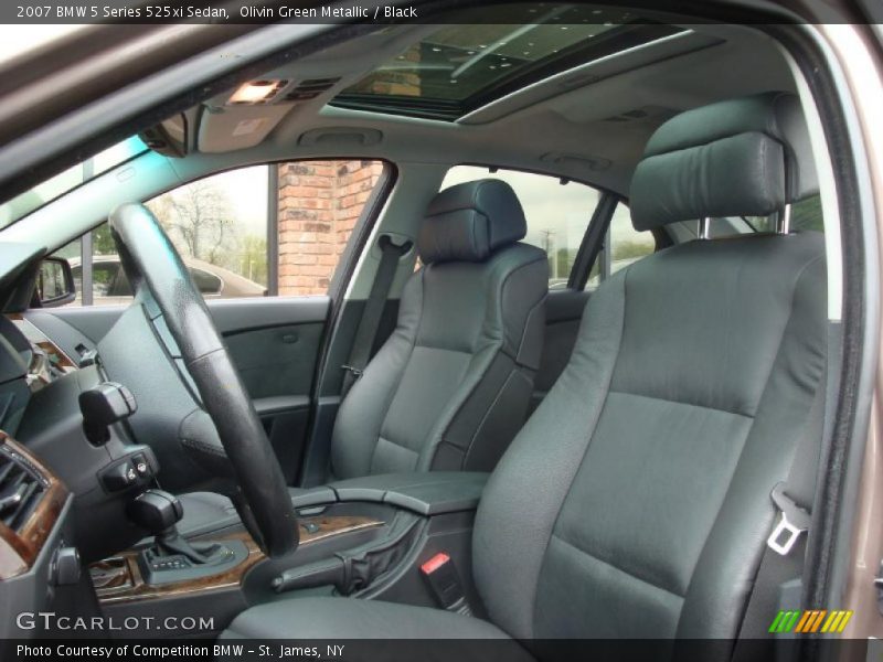 Olivin Green Metallic / Black 2007 BMW 5 Series 525xi Sedan