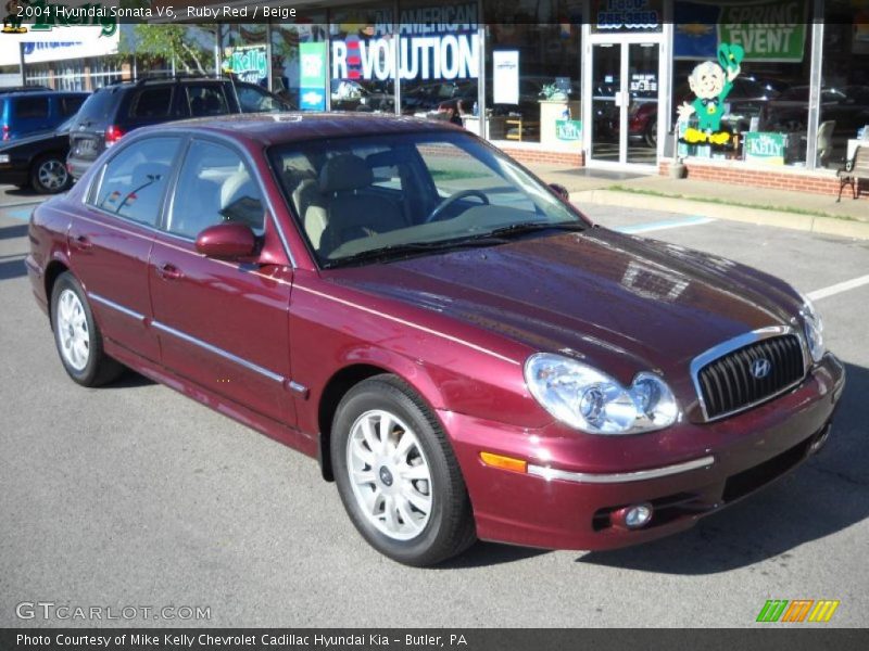 Ruby Red / Beige 2004 Hyundai Sonata V6