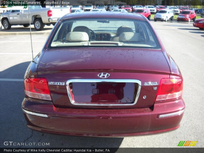 Ruby Red / Beige 2004 Hyundai Sonata V6
