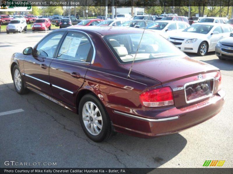 Ruby Red / Beige 2004 Hyundai Sonata V6