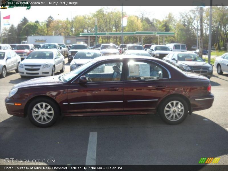 Ruby Red / Beige 2004 Hyundai Sonata V6