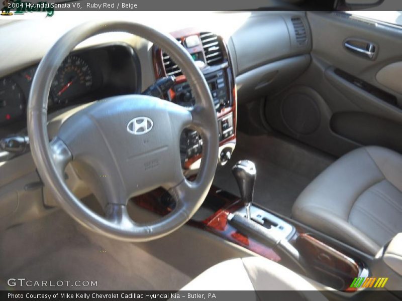 Ruby Red / Beige 2004 Hyundai Sonata V6