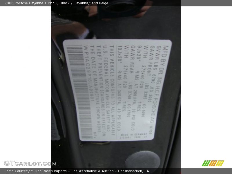 Black / Havanna/Sand Beige 2006 Porsche Cayenne Turbo S