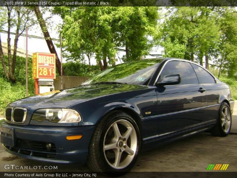 Topaz Blue Metallic / Black 2002 BMW 3 Series 325i Coupe