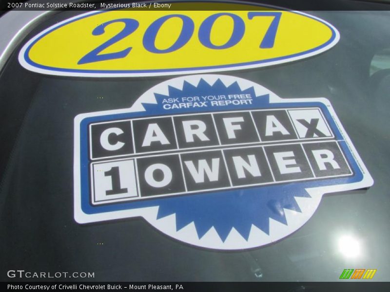 Mysterious Black / Ebony 2007 Pontiac Solstice Roadster