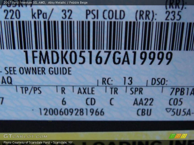 Alloy Metallic / Pebble Beige 2007 Ford Freestyle SEL AWD