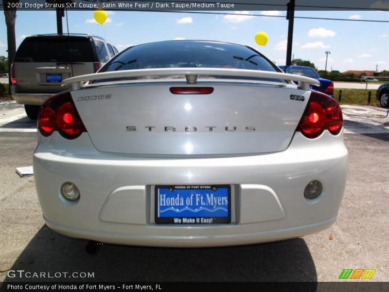 Satin White Pearl / Dark Taupe/Medium Taupe 2003 Dodge Stratus SXT Coupe