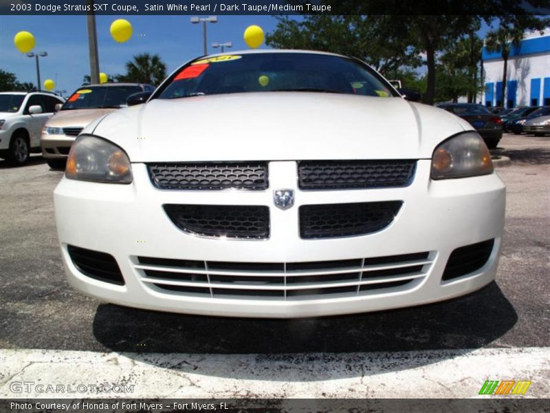 Satin White Pearl / Dark Taupe/Medium Taupe 2003 Dodge Stratus SXT Coupe
