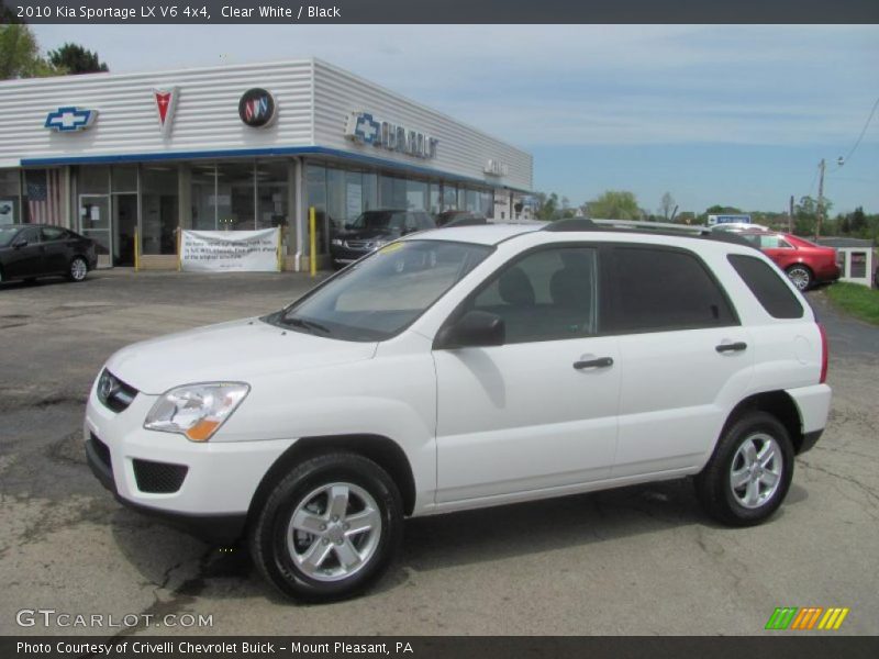 Clear White / Black 2010 Kia Sportage LX V6 4x4