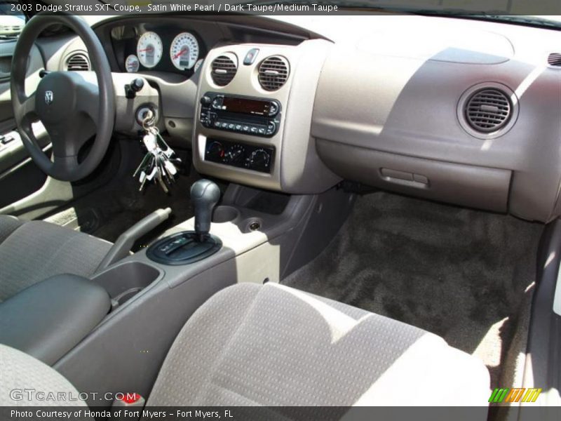 Satin White Pearl / Dark Taupe/Medium Taupe 2003 Dodge Stratus SXT Coupe