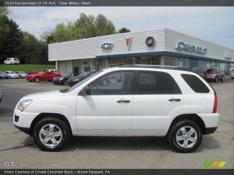 Clear White / Black 2010 Kia Sportage LX V6 4x4