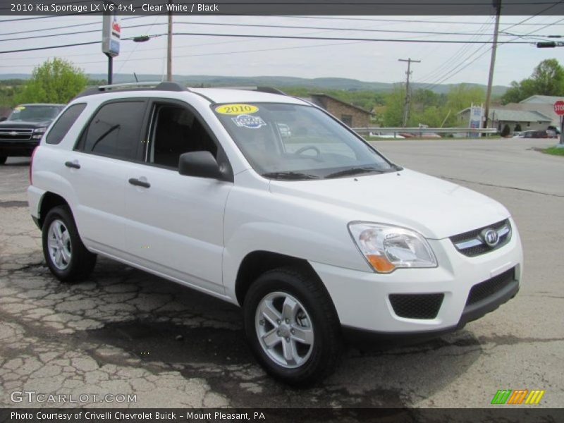 Clear White / Black 2010 Kia Sportage LX V6 4x4