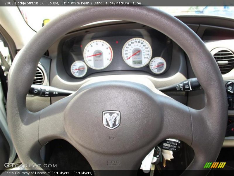 Satin White Pearl / Dark Taupe/Medium Taupe 2003 Dodge Stratus SXT Coupe