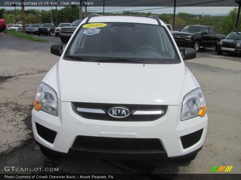 Clear White / Black 2010 Kia Sportage LX V6 4x4