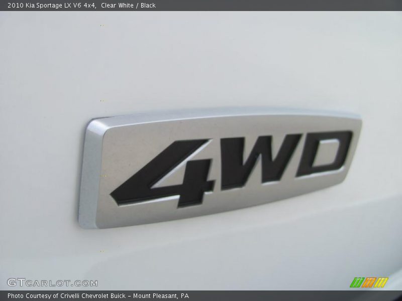 Clear White / Black 2010 Kia Sportage LX V6 4x4