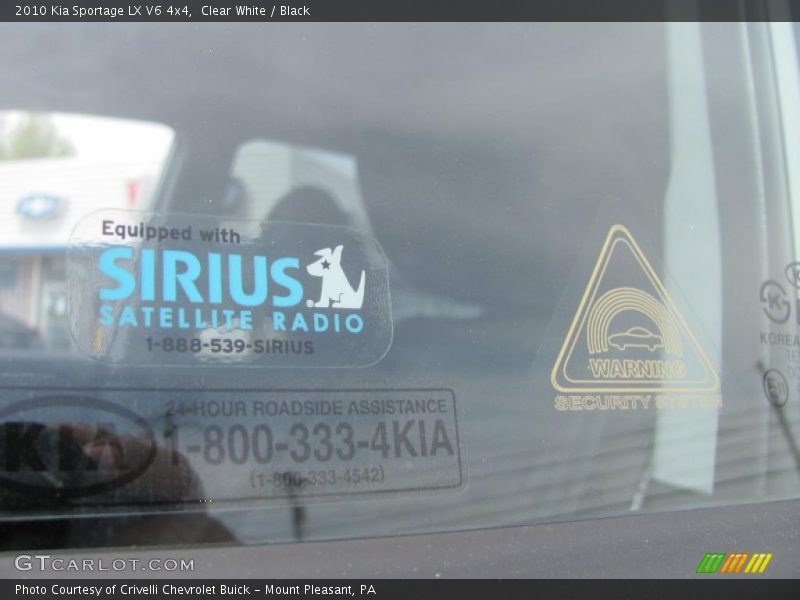 Clear White / Black 2010 Kia Sportage LX V6 4x4