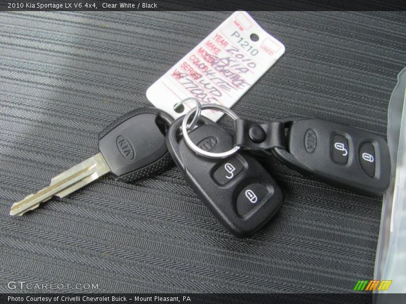 Clear White / Black 2010 Kia Sportage LX V6 4x4