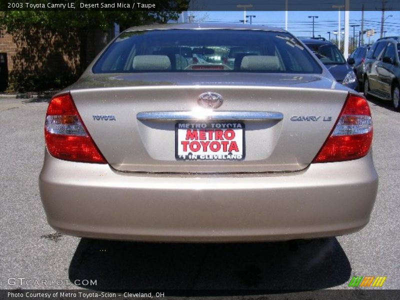 Desert Sand Mica / Taupe 2003 Toyota Camry LE