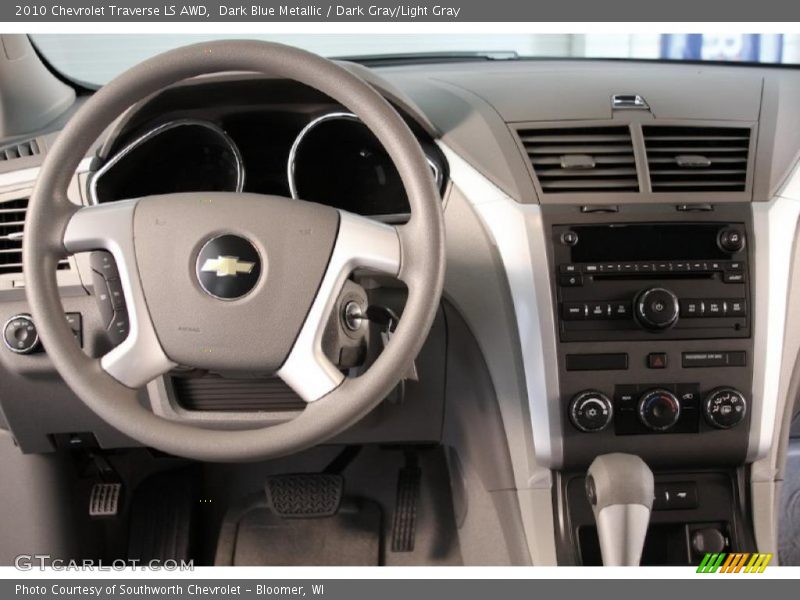 Dark Blue Metallic / Dark Gray/Light Gray 2010 Chevrolet Traverse LS AWD