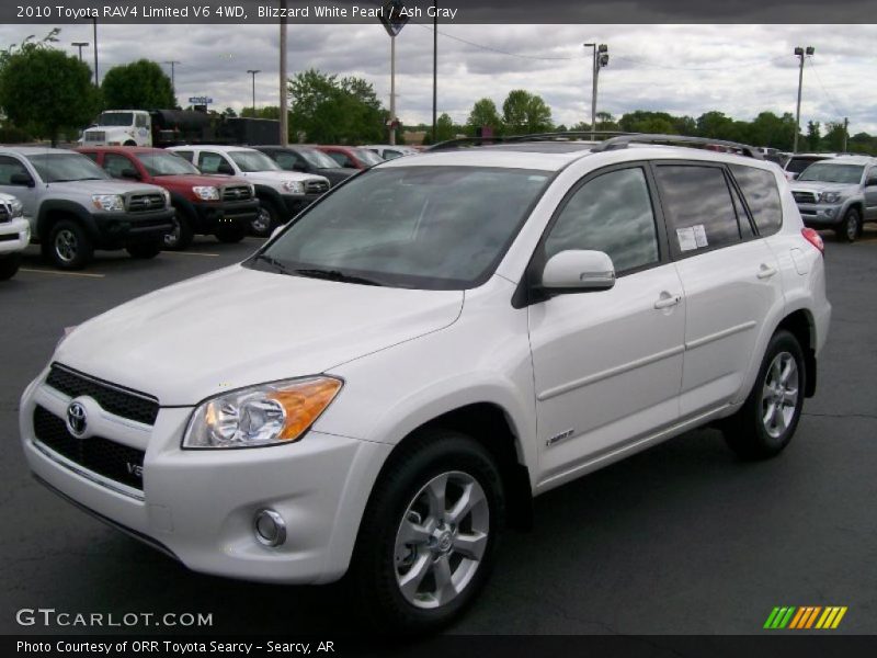 Blizzard White Pearl / Ash Gray 2010 Toyota RAV4 Limited V6 4WD