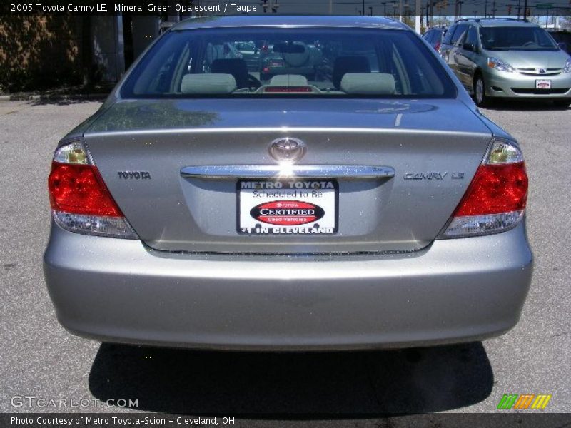 Mineral Green Opalescent / Taupe 2005 Toyota Camry LE