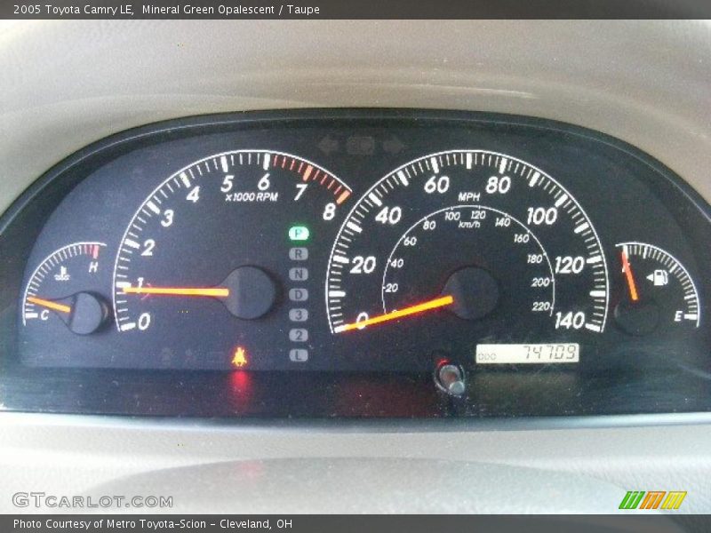 Mineral Green Opalescent / Taupe 2005 Toyota Camry LE