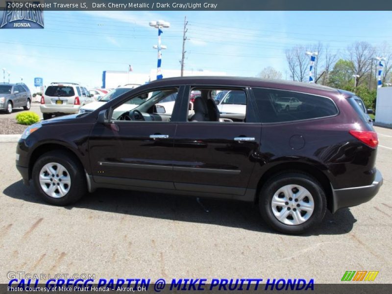 Dark Cherry Metallic / Dark Gray/Light Gray 2009 Chevrolet Traverse LS