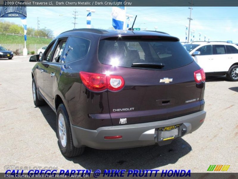 Dark Cherry Metallic / Dark Gray/Light Gray 2009 Chevrolet Traverse LS