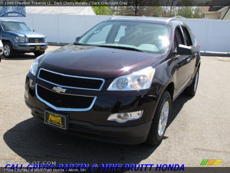 Dark Cherry Metallic / Dark Gray/Light Gray 2009 Chevrolet Traverse LS