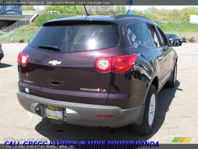 Dark Cherry Metallic / Dark Gray/Light Gray 2009 Chevrolet Traverse LS