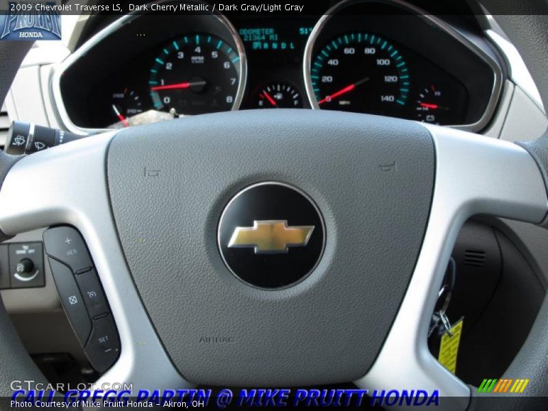 Dark Cherry Metallic / Dark Gray/Light Gray 2009 Chevrolet Traverse LS