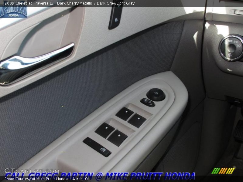 Dark Cherry Metallic / Dark Gray/Light Gray 2009 Chevrolet Traverse LS