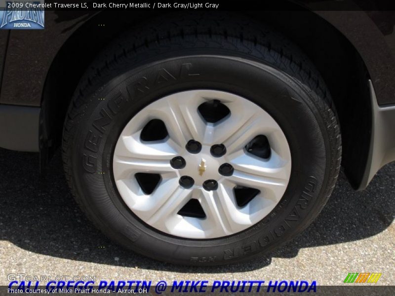 Dark Cherry Metallic / Dark Gray/Light Gray 2009 Chevrolet Traverse LS