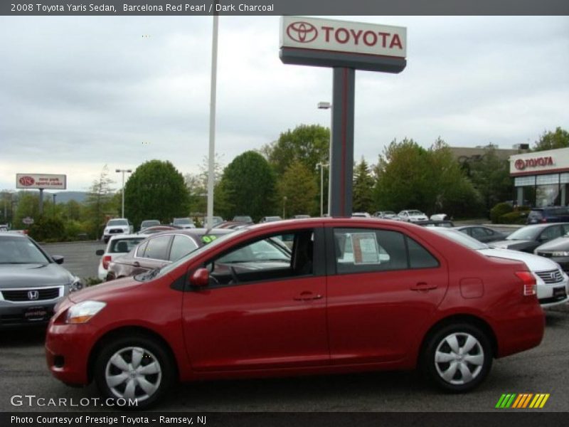 Barcelona Red Pearl / Dark Charcoal 2008 Toyota Yaris Sedan