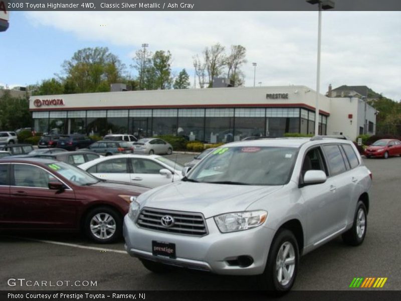 Classic Silver Metallic / Ash Gray 2008 Toyota Highlander 4WD