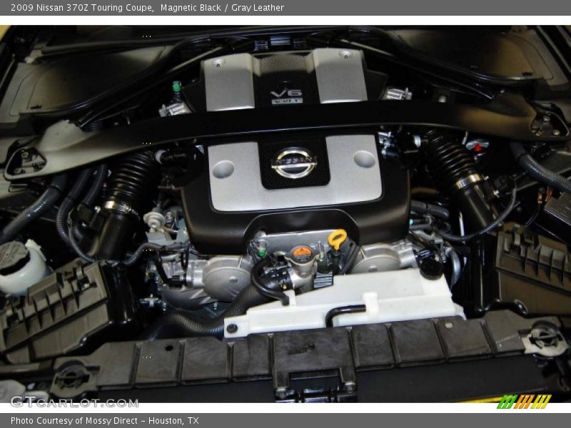 Magnetic Black / Gray Leather 2009 Nissan 370Z Touring Coupe