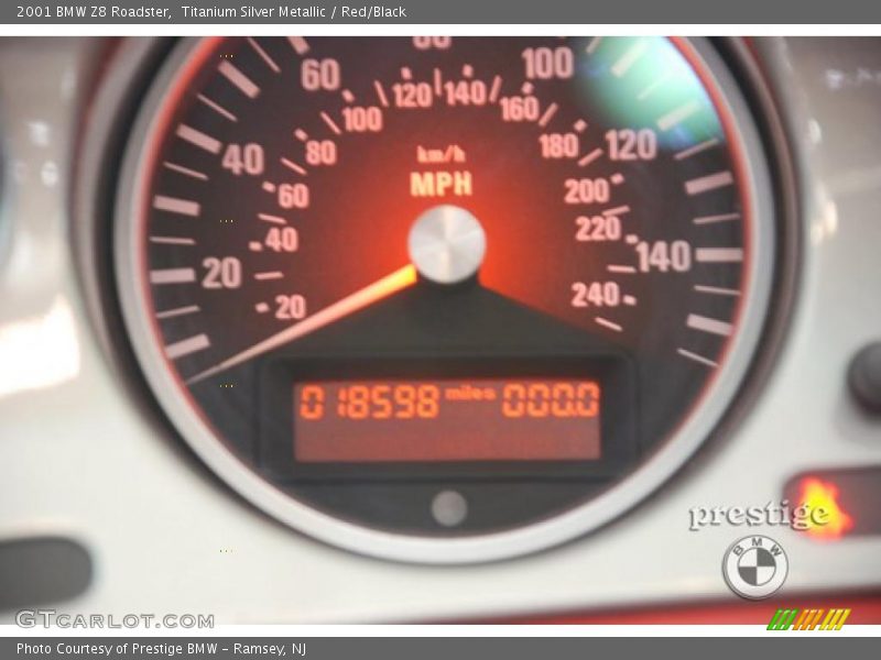 Titanium Silver Metallic / Red/Black 2001 BMW Z8 Roadster