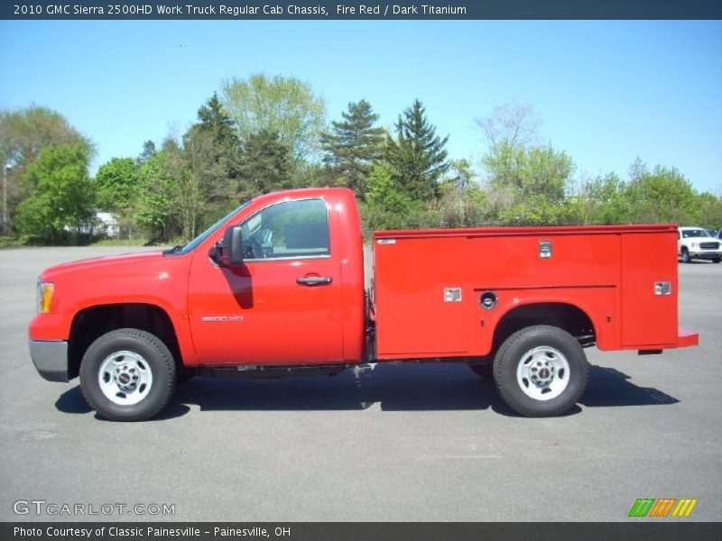 Fire Red / Dark Titanium 2010 GMC Sierra 2500HD Work Truck Regular Cab Chassis