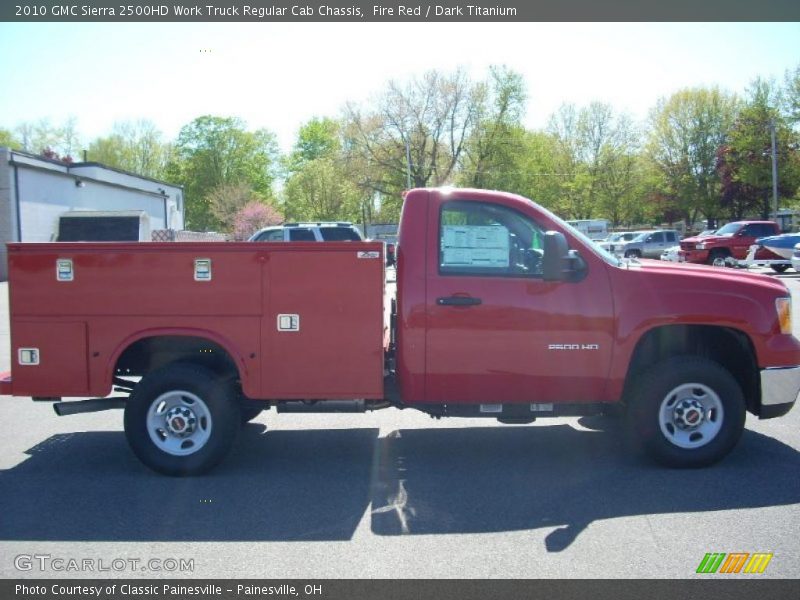 Fire Red / Dark Titanium 2010 GMC Sierra 2500HD Work Truck Regular Cab Chassis